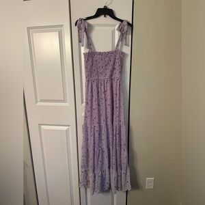 Lavender floral smocked dress